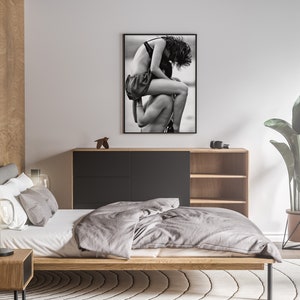 erotic print, couple print, erotic wall art, black and white, vintage photo, sensual bedroom art, sexy posters, romantic wall art, romantic decor, naughty gift for him, naughty gift for her, erotic art, romantic art print