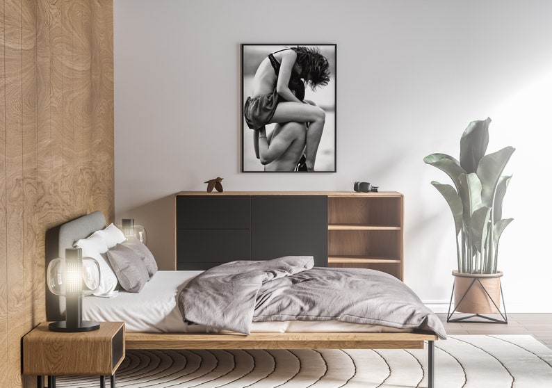 erotic print, couple print, erotic wall art, black and white, vintage photo, sensual bedroom art, sexy posters, romantic wall art, romantic decor, naughty gift for him, naughty gift for her, erotic art, romantic art print