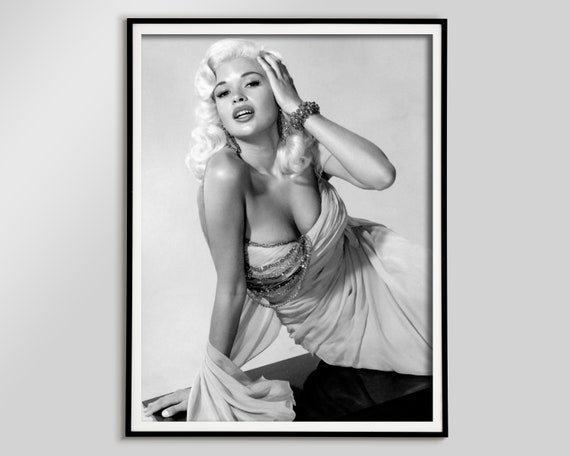 Jayne Mansfield Photo Print Black and White Vintage Poster 