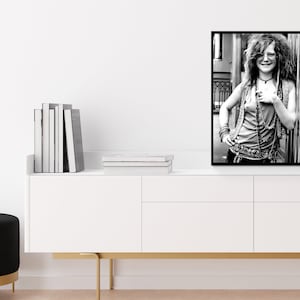 janis joplin print, black and white, janis joplin poster, printable wall art, vintage music poster, home decor, music studio decor, janis joplin photo, digital download, vintage print, music wall art, janis joplin, vintage decor