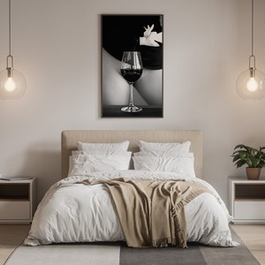Vintage Wine Poster, Black and White, Fine Art Print, Wine Wall Art, Digital Download, Cocktail Wall Art, Bar Cart Print, Digital Download
