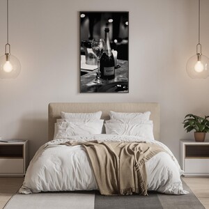 champagne poster,  bar poster, black and white, bar cart print, alcohol wall art, digital download, home bar decor, champagne wall art, champagne print, alcohol prints, vintage bar poster, bar wall art, cocktail wall art