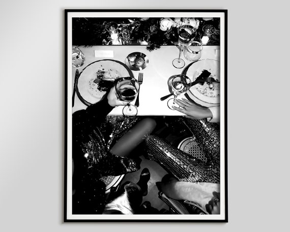 Women Drinking Wine Print, Luxury Fashion Photography (Digital Download)