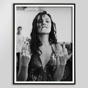Feminist Print, Woman Showing Middle Finger Poster, Girl Power Print, Teen Girl Room Decor, Fashion Wall Art, Woman Art Print, Feminist Gift