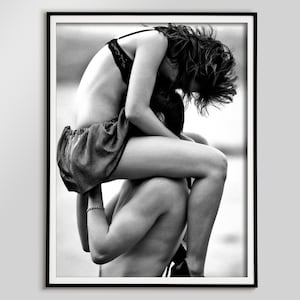 impression érotique, impression de couple, art mural érotique, noir et blanc, photo vintage, art sensuel pour chambre à coucher, affiches sexy, art mural romantique, romantique