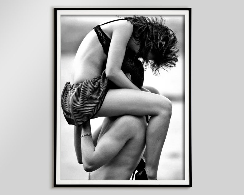 erotic print, couple print, erotic wall art, black and white, vintage photo, sensual bedroom art, sexy posters, romantic wall art, romantic decor, naughty gift for him, naughty gift for her, erotic art, romantic art print