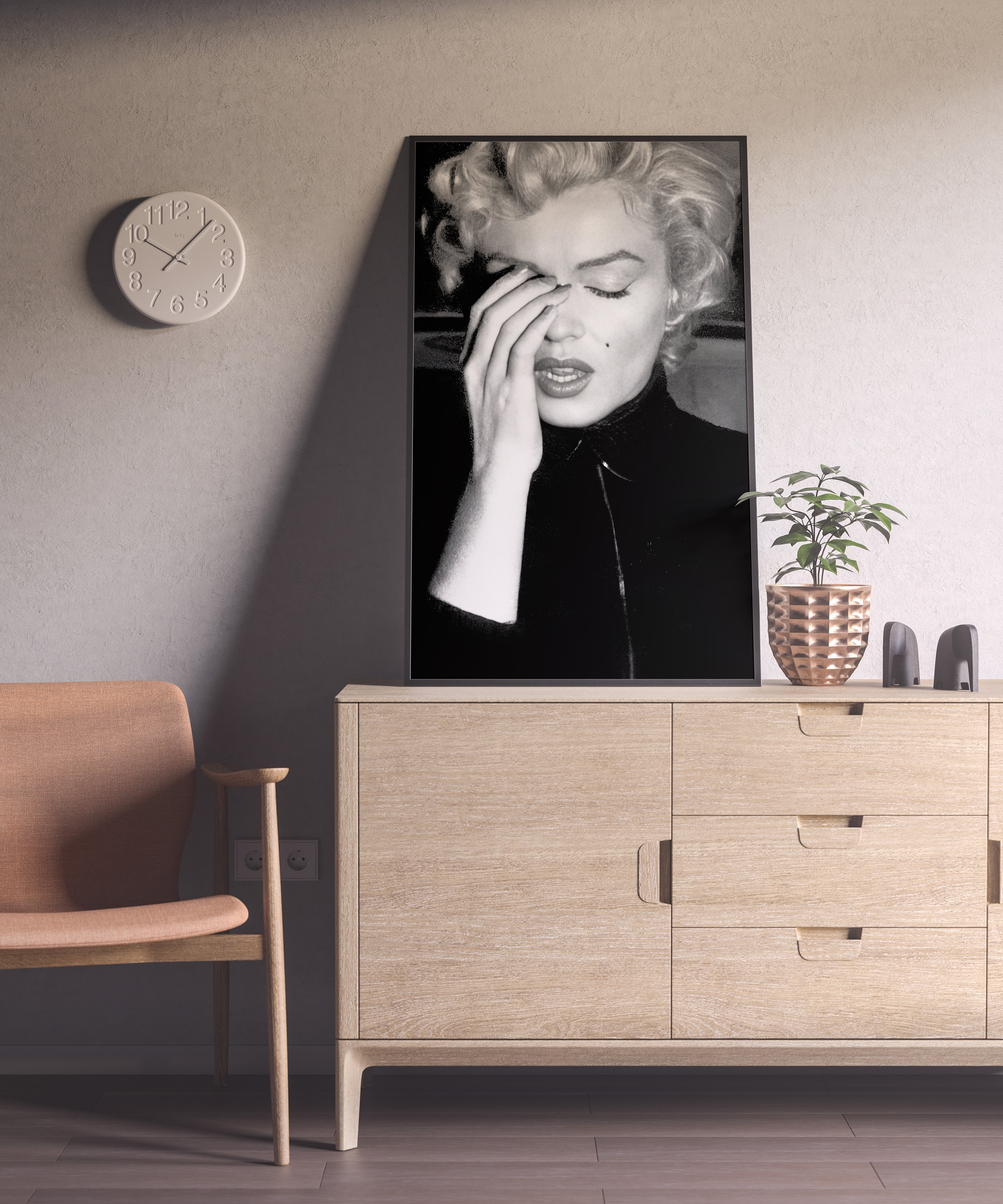 Marilyn Monroe Crying Poster, Home, Art Gift, black and white fashion ...