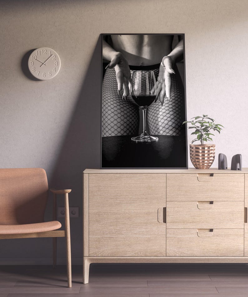 red wine print, black and white, feminist poster, bar cart print, alcohol wall art, teen girl room decor, sexy wall art, woman drinking wine, wine wall art, wine poster, bar wall art, bar poster, wine glass print