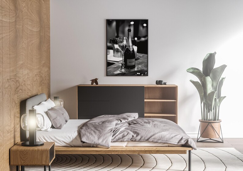champagne poster,  bar poster, black and white, bar cart print, alcohol wall art, digital download, home bar decor, champagne wall art, champagne print, alcohol prints, vintage bar poster, bar wall art, cocktail wall art