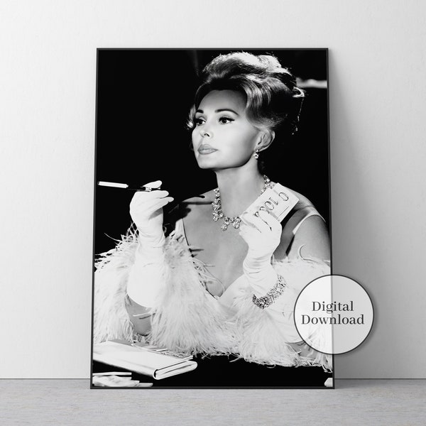 Zsa Zsa Gabor Poster, schwarz weiß, Vintage Fotos, Classic Hollywood Glamour, Film Poster Druck, Dekoration, Mode Druck, Leinwand Kunst