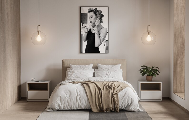 Woman Smoking Cigarette Poster, Black and White, Feminist Print, Teen Girl Room Decor, Girly Wall Art, Kitchen Wall Decor, Digital Download