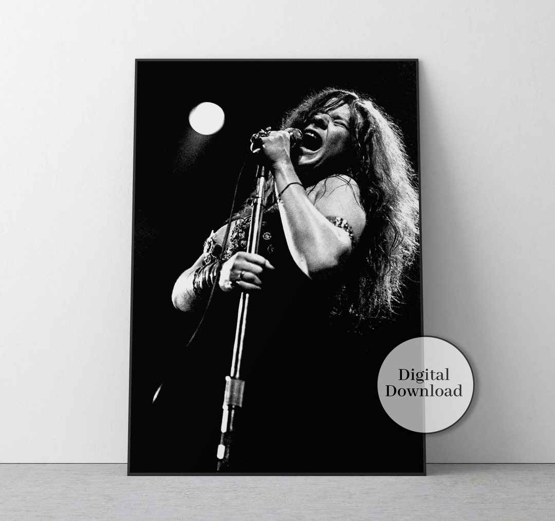 Janis Joplin Concert Poster Black and White Vintage Photo - Etsy