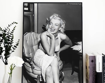Marilyn Monroe schwarz weiss Vintage Film Poster (Digitaldruck)