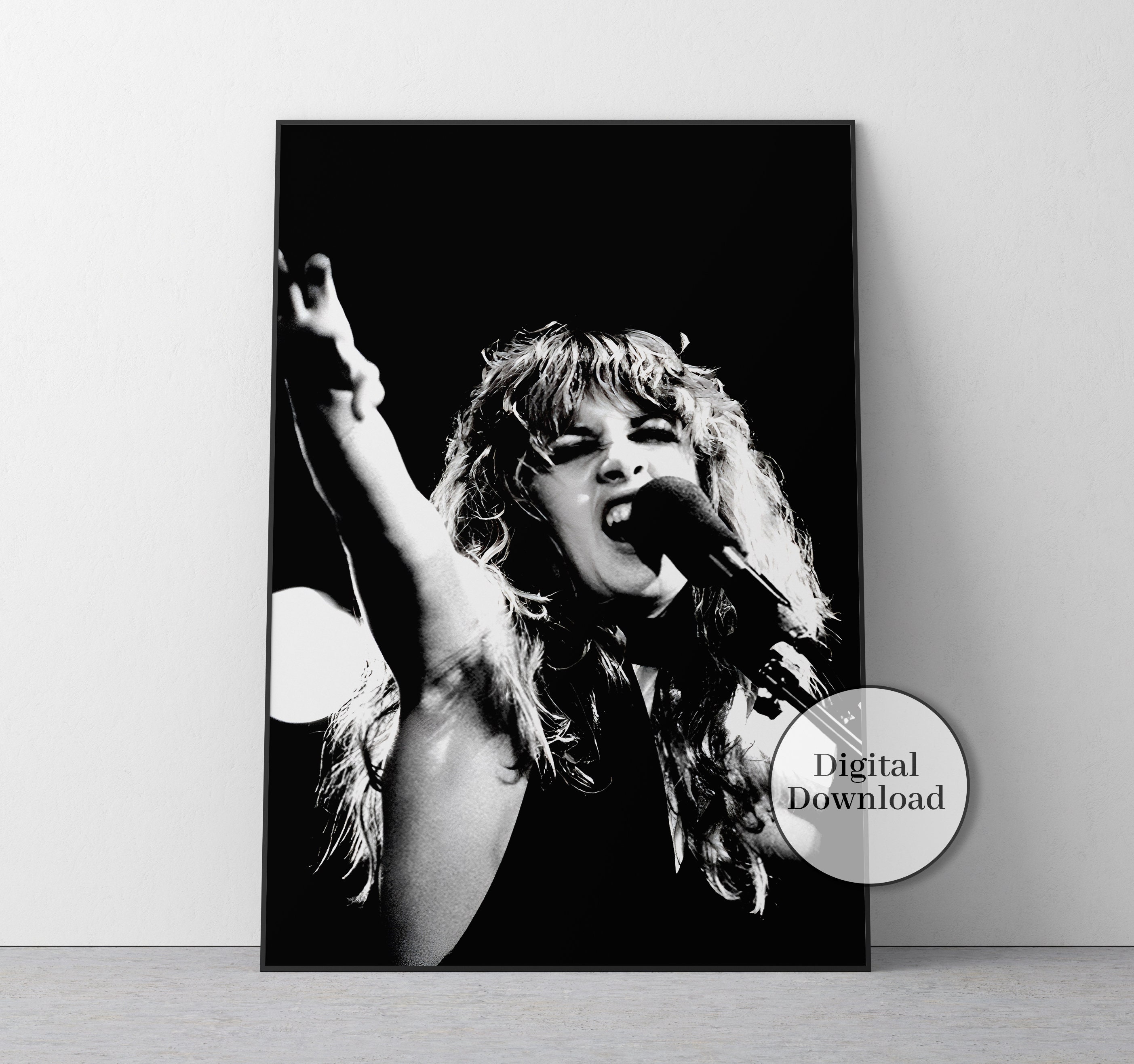 Stevie Nicks Concert Poster Black and White Music Wall Art Etsy