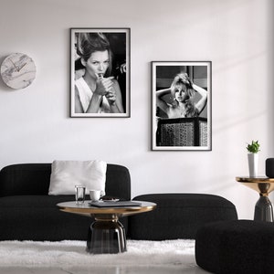 Brigitte Bardot Print, Black and White, Vintage Wall Art, Fashion Photography, Old Hollywood Decor, Teen Girl Bedroom Print, Glam Wall Art