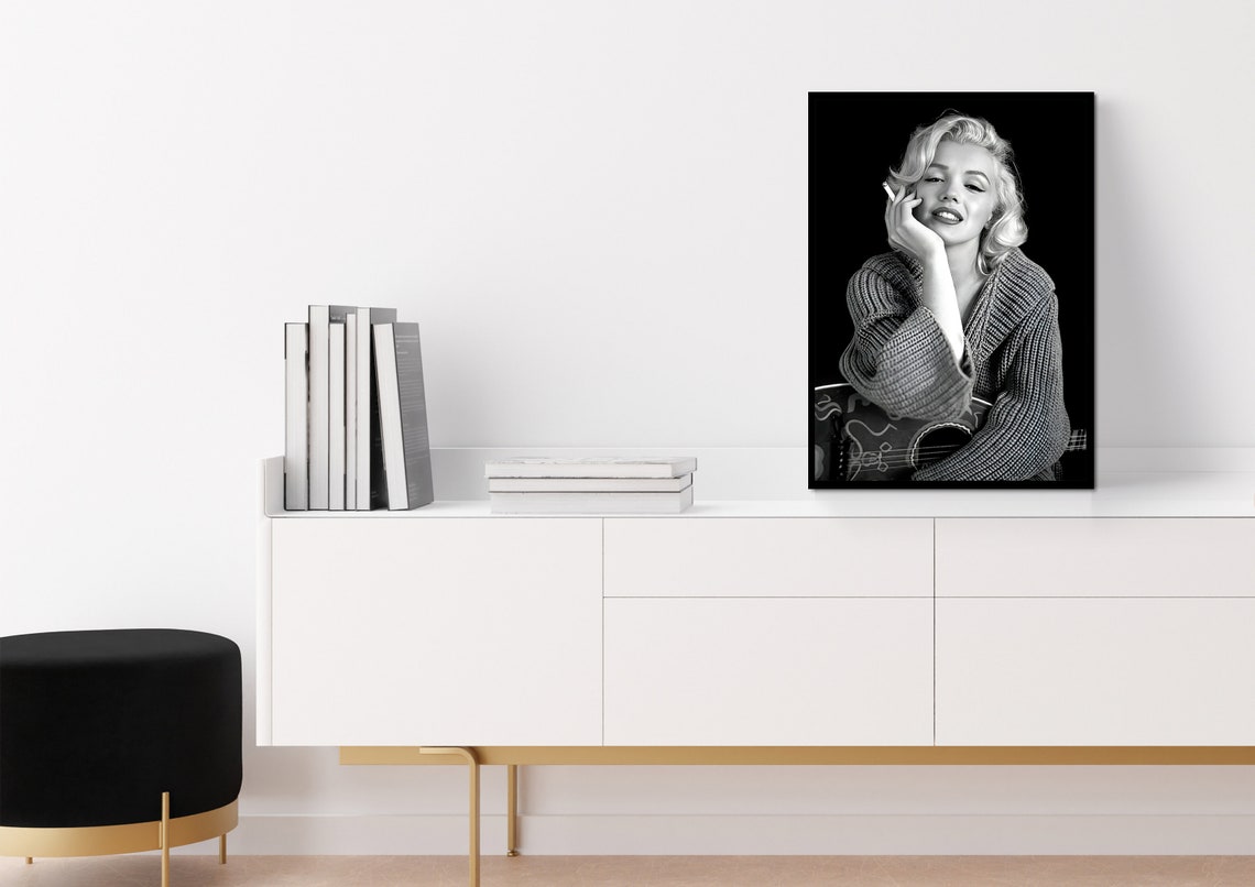 Marilyn Monroe Black and White Art Print, Wall Art, Digital Download ...