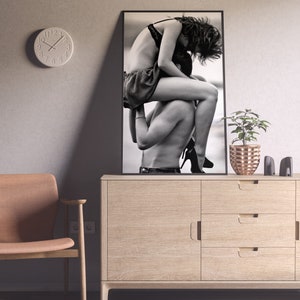 erotic print, couple print, erotic wall art, black and white, vintage photo, sensual bedroom art, sexy posters, romantic wall art, romantic decor, naughty gift for him, naughty gift for her, erotic art, romantic art print