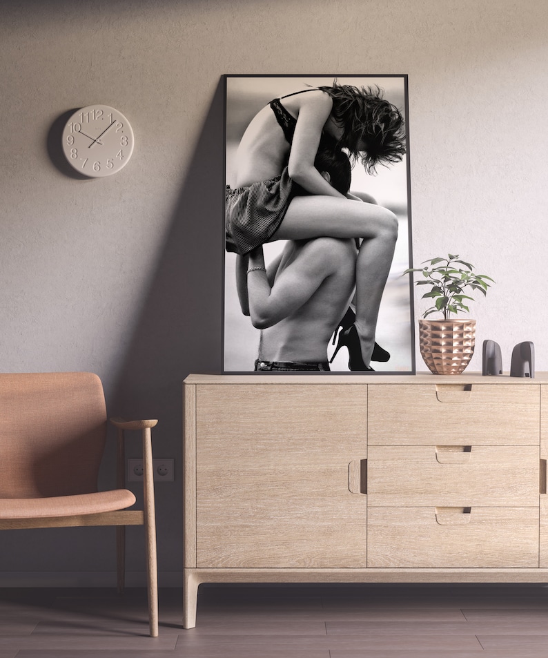 erotic print, couple print, erotic wall art, black and white, vintage photo, sensual bedroom art, sexy posters, romantic wall art, romantic decor, naughty gift for him, naughty gift for her, erotic art, romantic art print