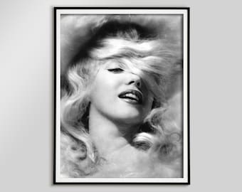 Téléchargement numérique de Marilyn Monroe - art mural photo mode noir et blanc vintage
