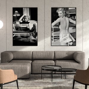 Marilyn Monroe Reading Newspaper Poster, Vintage Wall Art, Marilyn Monroe Print, Fashion Wall Art, Feminist Wall Decor, Digital Art Prints