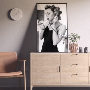 Woman Smoking Cigarette Poster, Black and White, Feminist Print, Teen Girl Room Decor, Girly Wall Art, Kitchen Wall Decor, Digital Download