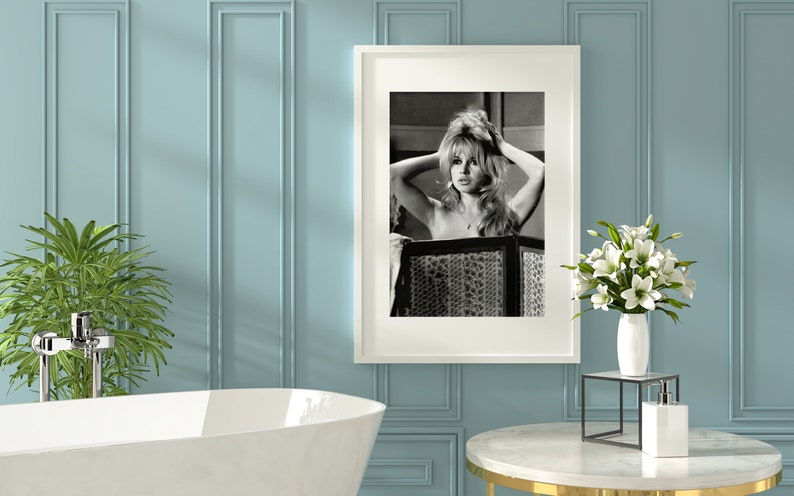 Brigitte Bardot Print, Black and White, Vintage Wall Art, Fashion Photography, Old Hollywood Decor, Teen Girl Bedroom Print, Glam Wall Art