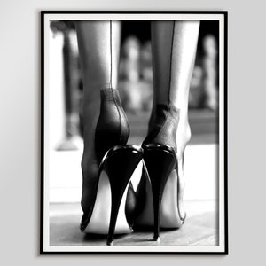 Feminist Print Black and White High Heels Fashion Photography for Teen Girl Room Decor Digital Download