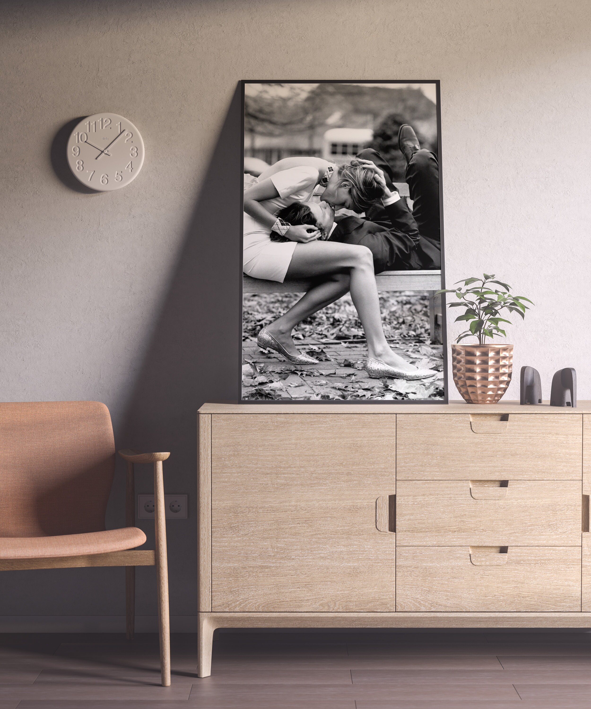 Vintage Kissing Couple Wall Art Print Love Poster Vintage Etsy