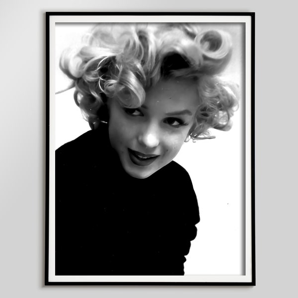 Marilyn Monroe Print, Black and White, Fashion Photography, Vintage Movie Poster, Old Hollywood Decor, Printable Wall Art, Digital Download