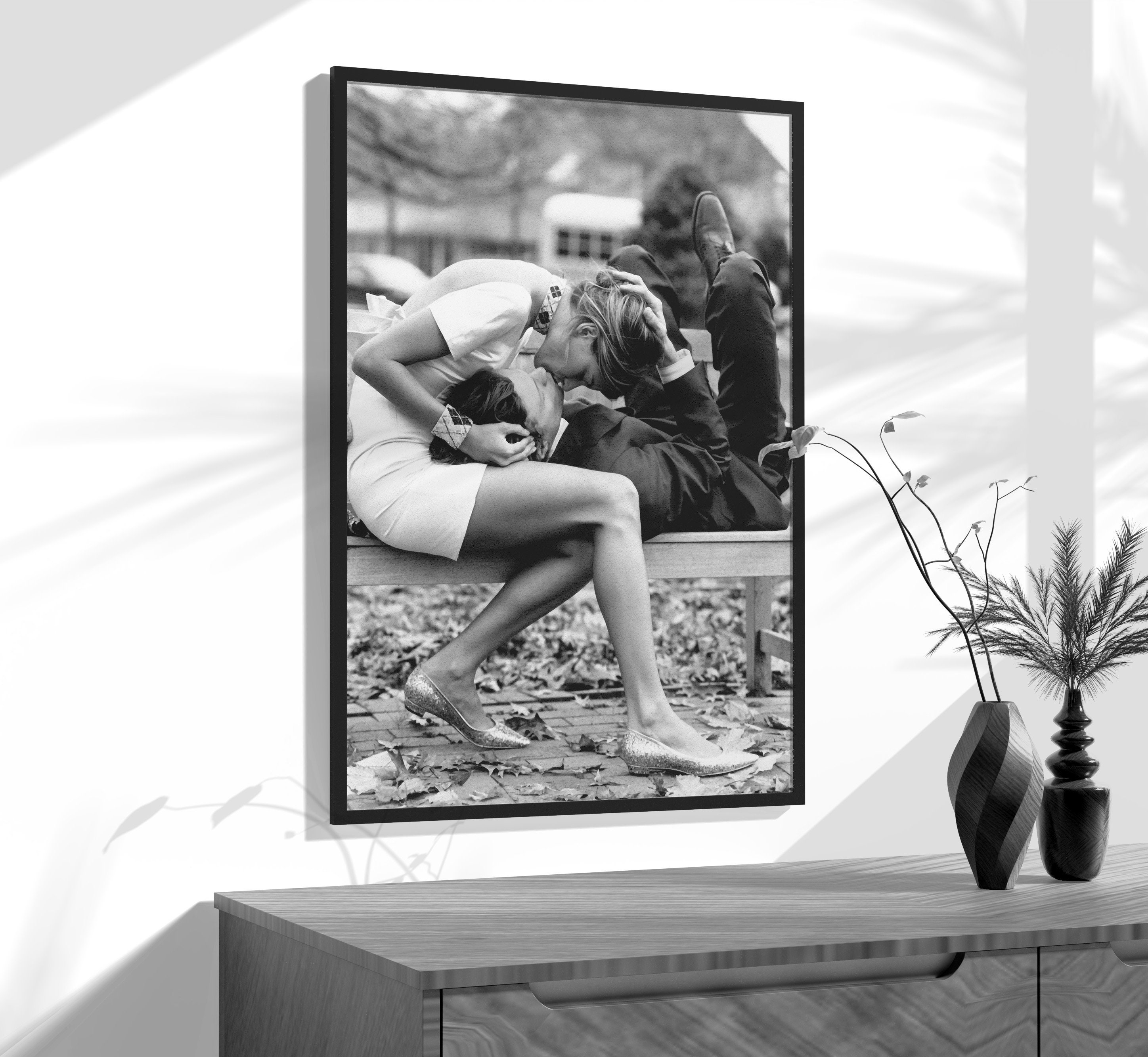 Vintage Kissing Couple Wall Art Print Love Poster Vintage Etsy