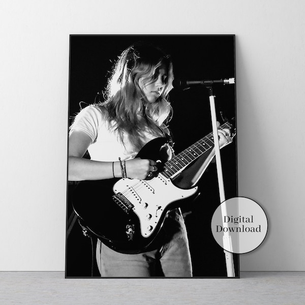 Clairo Poster, Black and White, Clairo Print, Feminist Wall Art, Guitar Decor, Vintage Music Poster, Live In Concert, Clairo Merch, Wall Art