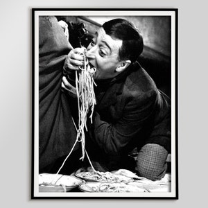 spaghetti poster, black and white, vintage poster, pasta print, antique photo, kitchen wall art, restaurant decor, digital download, spaghetti print, pasta poster, italian print, photo print, vintage photo