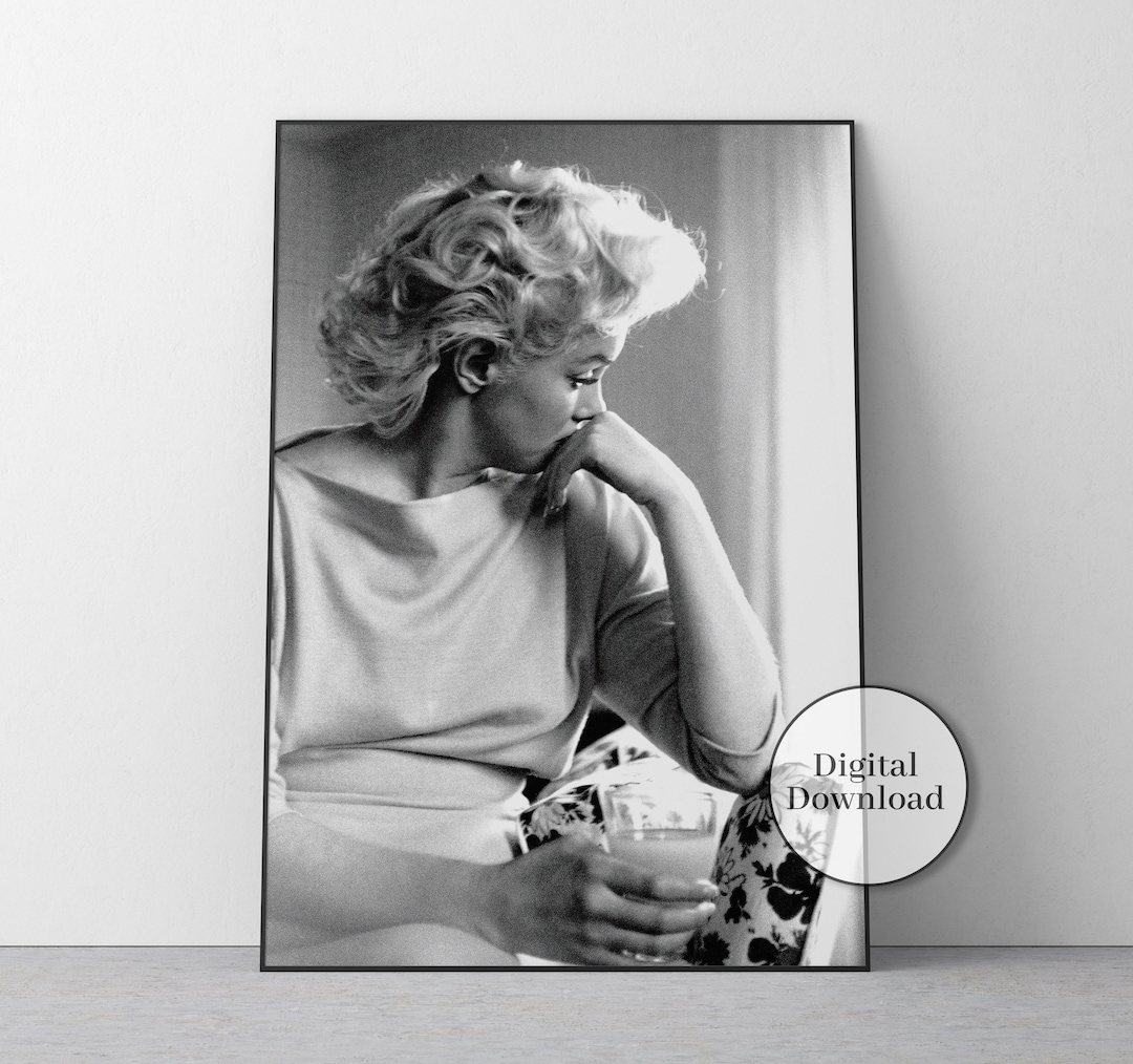 AFFICHE PHOTO NOIR Et Blanc Vintage De MARYLINE MONROE, Encadrement