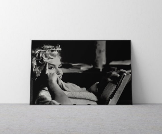Vintage Marilyn Monroe Poster, Fashion Wall Art, Black And White, Marilyn Monroe Print, Teen Girl Room Decor, Vintage Home Decor, Canvas Art
