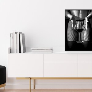 red wine print, black and white, feminist poster, bar cart print, alcohol wall art, teen girl room decor, sexy wall art, woman drinking wine, wine wall art, wine poster, bar wall art, bar poster, wine glass print