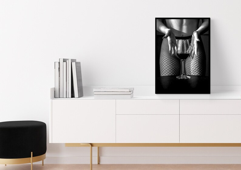 red wine print, black and white, feminist poster, bar cart print, alcohol wall art, teen girl room decor, sexy wall art, woman drinking wine, wine wall art, wine poster, bar wall art, bar poster, wine glass print