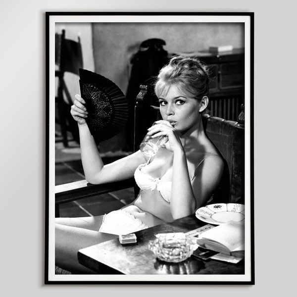 Brigitte Bardot Bikini Poster, Black and White, Vintage Photo, Brigitte Bardot Print, Old Hollywood Decor, Girly Wall Art, Digital Download
