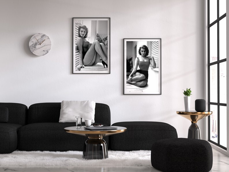 sophia loren poster, black and white, photo print, vintage poster, retro wall art, old hollywood decor, digital download, fashion wall decor, sophia loren print, sophia loren photo, vintage photography, hollywood divas, glamorous photos