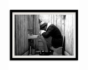 Lámina divertida de Buddy el Elfo para el baño, ideal para las fiestas, póster de la película Elf, decoración de pared para el baño, decoración de baño estilo granja, descarga digital con humor navideño.