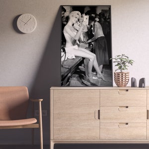 Brigitte Bardot Fashion Photography, Black and White Brigitte Bardot Poster Print, Makeup Room Decor, Vintage Movie Poster, Glam Wall Art