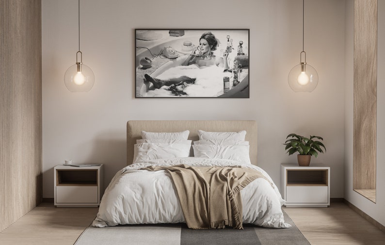 brigitte bardot, poster print, vintage poster, black and white, photography print, bathroom wall decor, bardot print, feminist wall art, sexy poster, bathroom prints, bathroom wall art, fashion prints, vintage home decor