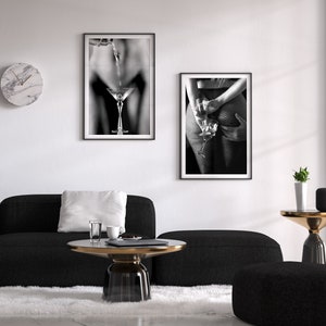 Romance In The Bar Print, Black and White, Woman Drinking Wine Poster, Sexy Wall Art, Bar Cart Print, Teen Girl Room Decor, Romantic Couple
