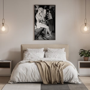 Brigitte Bardot Fashion Photography, Black and White Brigitte Bardot Poster Print, Makeup Room Decor, Vintage Movie Poster, Glam Wall Art