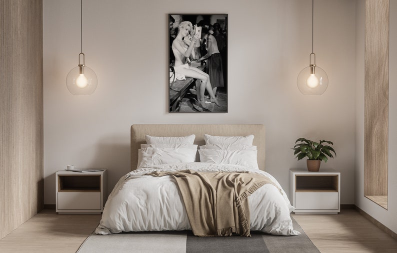 Brigitte Bardot Fashion Photography, Black and White Brigitte Bardot Poster Print, Makeup Room Decor, Vintage Movie Poster, Glam Wall Art