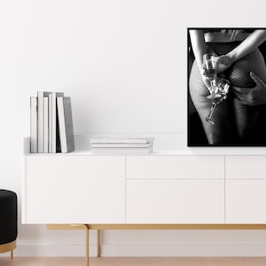 romance print, bar print, black and white, woman drinking wine, wine poster, sexy wall art, bar cart print, teen girl room decor, romantic couple, romantic wall art, bar cart wall art, bar wall art, sexy bar decor