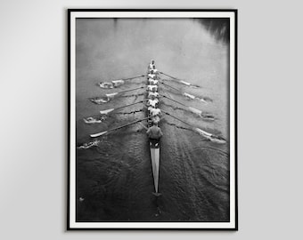 Vintage Ruder-Team-Foto, Retro Sport-Wand-Kunst (digitaler Download)