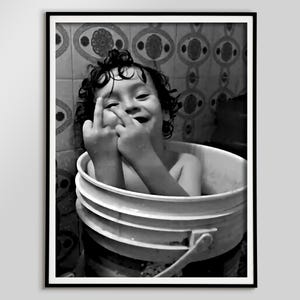 middle finger poster, middle finger print, funny bathroom print, black and white, bathroom wall art, vintage photo, kids bathroom decor
