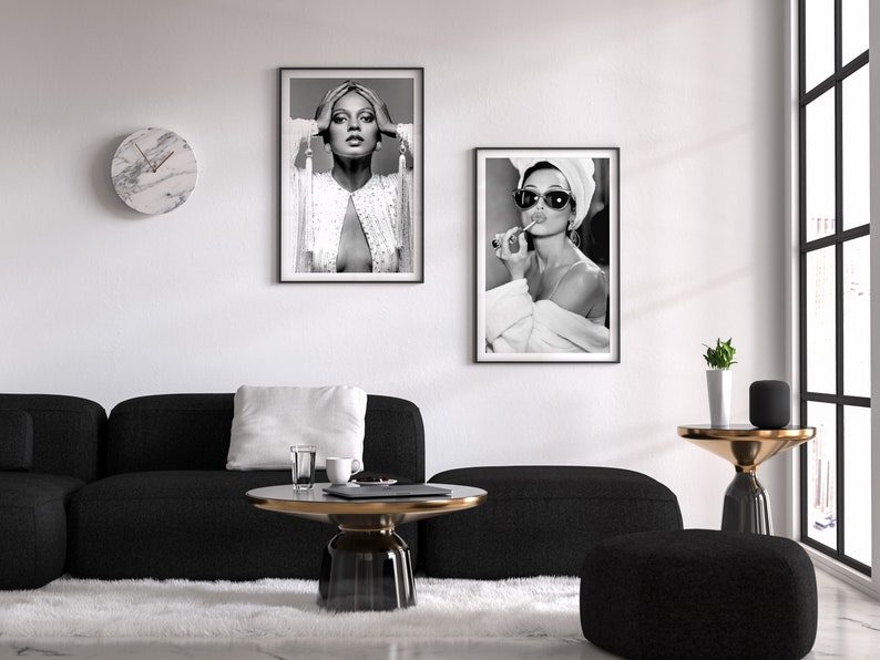 audrey hepburn, poster, wall art, lipstick print, black and white, vintage photo, audrey hepburn print, old hollywood decor, feminist print, fashion wall art, fashion print, wall decor, vintage poster