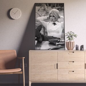 brigitte bardot, smoking poster, black and white, poster print, wall art, vintage poster, feminist print, fashion photography, teen girl room decor, girly wall art, feminine decor, teen girl wall decor, vintage photography