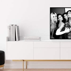 khloe kardashian, kourtney kardashian, kendall jenner, poster, print, black and white, fashion print, glam room decor, glam wall art, vanity decor, fashion poster, teen girl room decor, beauty room decor